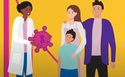 A healthcare professional explaining a Gene Therapy to a family A healthcare professional explaining a Gene Therapy to a family