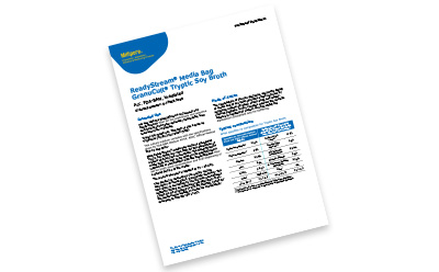 ReadyStream® Media Bag GranuCult® TSB For the preliminary non-selective enrichment of bacteria, especially Salmonella, from food and other materials.