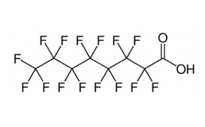 全氟辛酸(PFOA) 全氟辛酸(PFOA)的化学结构,这是一种全氟烷基物质(PFAS)