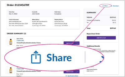 Share order Share order screenshot