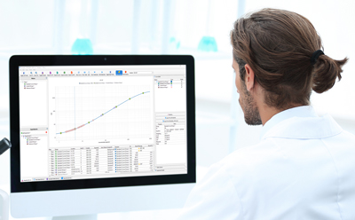 Belysa® Immunoassay Curve Fitting Software 科学家正在使用Belysa®免疫测定曲线拟合软件的质谱,其可适用于分析来自Luminex® xMAP®平台(xMAP® INTELLIFLEX、Luminex® 200™、FLEXMAP 3D®、MAGPIX®仪器)和SMCxPRO®超灵敏分析仪的数据。