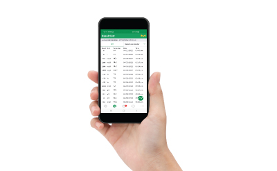 A user selects the chemical parameter on MQuant® StripScan app, tested using the MQuant® Test Strip, for the result readout by the app installed on the smart phone A user selects the chemical parameter on MQuant® StripScan app, tested using the MQuant® Test Strip, for the result readout by the app installed on the smart phone