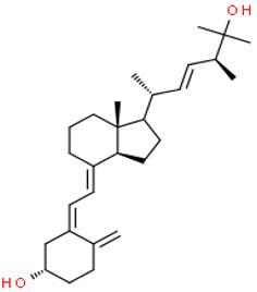 Chemical structure of Vitamin D Metabolites 25-hydroxyvitamin D2 schematic