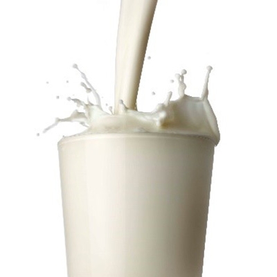 pH of Milk and Milk Products A tall, transparent glass is nearly full of milk, with additional milk being poured from above, creating a dynamic splash effect. The milk appears fresh and creamy, with a smooth texture and a pure white color. The splash extends outward with droplets suspended in mid-air.