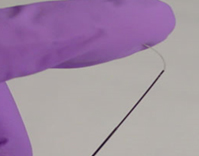 90° flexion of a NIT fiber 90°弯曲的NIT萃取头