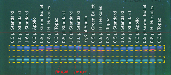 Detection of bitter Figure 1c: Detection of bitter hop at 366 nm