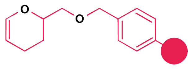 Ether Based Linker for Peptide Alcohol Chemical structure of a dimethoxy-substituted aryl amide linker used for peptide attachment in Fmoc solid-phase peptide synthesis.