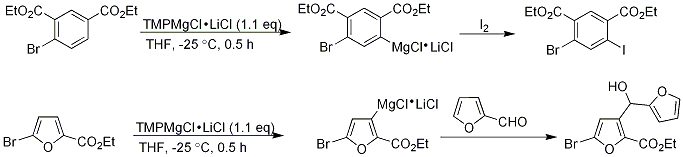 Reaction of TMPMgCl•LiCl with Aryl and Heteroaryl Substrates Containing Base-Sensitive Functionalities and Subsequent Functionalization Reaction of TMPMgCl•LiCl with Aryl and Heteroaryl Substrates Containing Base-Sensitive Functionalities and Subsequent Functionalization