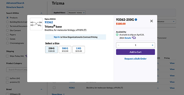 Enhanced pricing and availability navigation