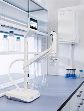 Milli-Q® IQ 7000 ultrapure water system with Q-POD® dispenser Wall-mounted Milli-Q<sup>®</sup> IQ 7000 water system with Q-POD<sup>®</sup> dispenser on the lab bench
