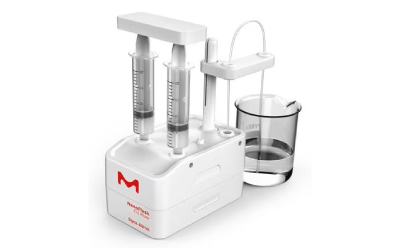 NanoFabTx™ NanoFlash CIJ device. NanoFabTx™ NanoFlash CIJ device showing confined impingement jet design for rapid microfluidic mixing and nanoparticle formulation.