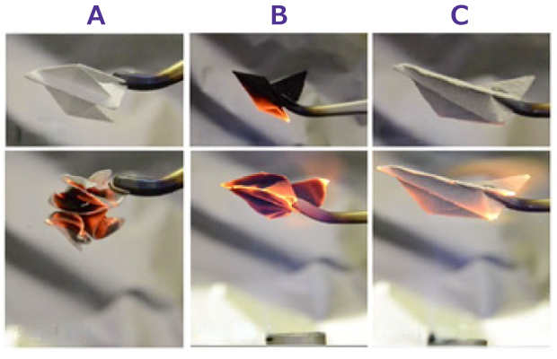 Comparing Flame Resistance BNNT与普通纸和CNT巴克纸相比的阻燃性