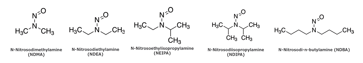 Molecular Structure of the N-nitrosamines 本研究针对的 N-亚硝胺分子结构