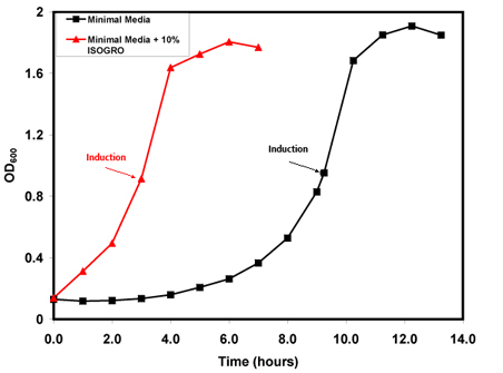 Growth Curve cTnC(1-89) pLysS. OD600 versus time (hours). Growth Curve cTnC(1-89) pLysS. OD600 versus time (hours).