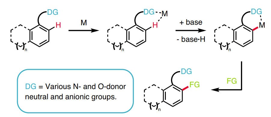 General Strategy for Directed C–H Functionalization A simple selectivity principle is covalent attachment of the C–H activating species to the substrate, with the geometry constraints inherent in the resultant intramolecular process limiting the potential C–H bonds to be activated.