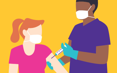 一名医生正在给病人打针。