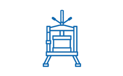 图示为一个蓝色圆形符号，包含各种形状和箭头。形状分为圆形、三角形和矩形，箭头则指向不同的方向。