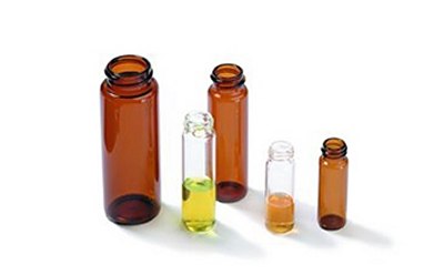 Glass vials with graduation.