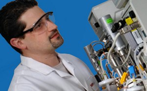 Process scientist working with cell culture media