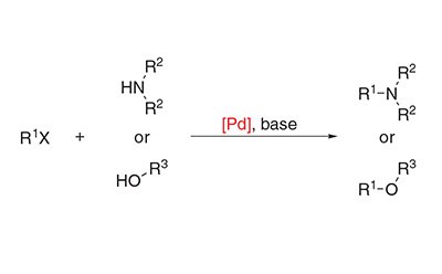 Buchwald-Hartwig cross-coupling reaction scheme for C-N or C-O bond formation