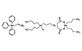 Sample of our Organotin Compounds 我们代表性的有机锡化合物包括烯丙基三苯基锡烷、马来酸二丁基锡和氯化三丁基锡