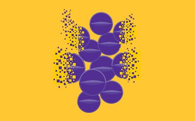 Catalyst dissolution Catalysts dissolution, purple graphic on yellow background.