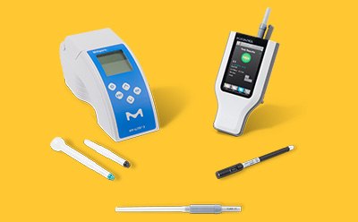 Hygiene Monitoring 2 A comprehensive array of hygiene monitoring products for the food and beverage industry, featuring HY-LiTE and MVP Icon ATP Instruments, MAS-100 and MAS-ECO Air Monitoring systems, Flash Allergen Swab, eMcollect sterile sampling devices, Dips & Slides, MC-Media Pad, and pathogen detection kits, all arranged on a white background.