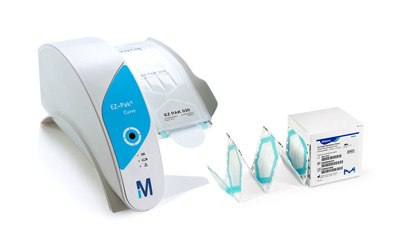 Membrane filter and dispenser for microbial testing