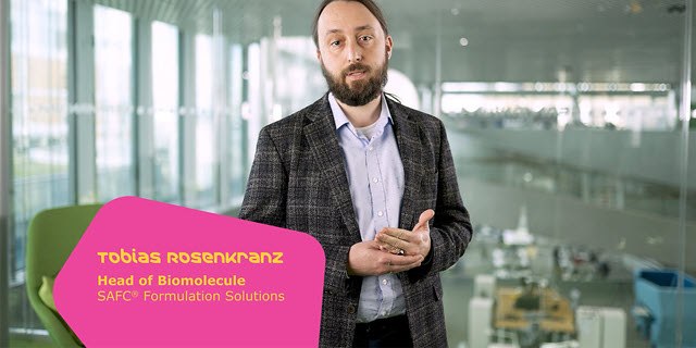 <p>New Solution for High-concentration Biologics: How to Reduce Protein Viscosity</p>
Tobias Rosenkranz, Head of Biomolecule SAFC Formulation Solutions, in a lab setting.