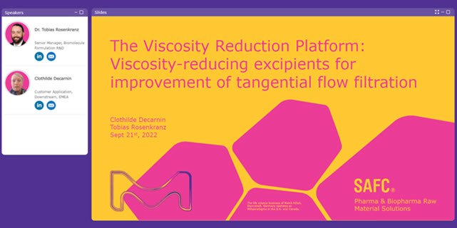 <p>Webinar: Overcoming Viscosity Challenges in High Concentration Tangential Flow Filtration (TFF)</p>
Overcoming Viscosity Challenges in TFF