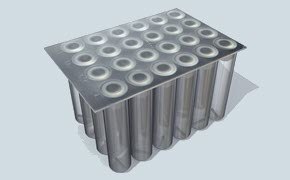 Twenty-four well plate used for high throughput screening.