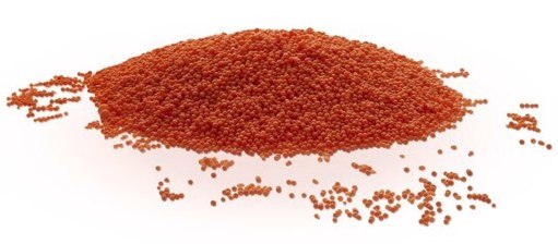 ChemBeads catalyst-coated glass beads in red.