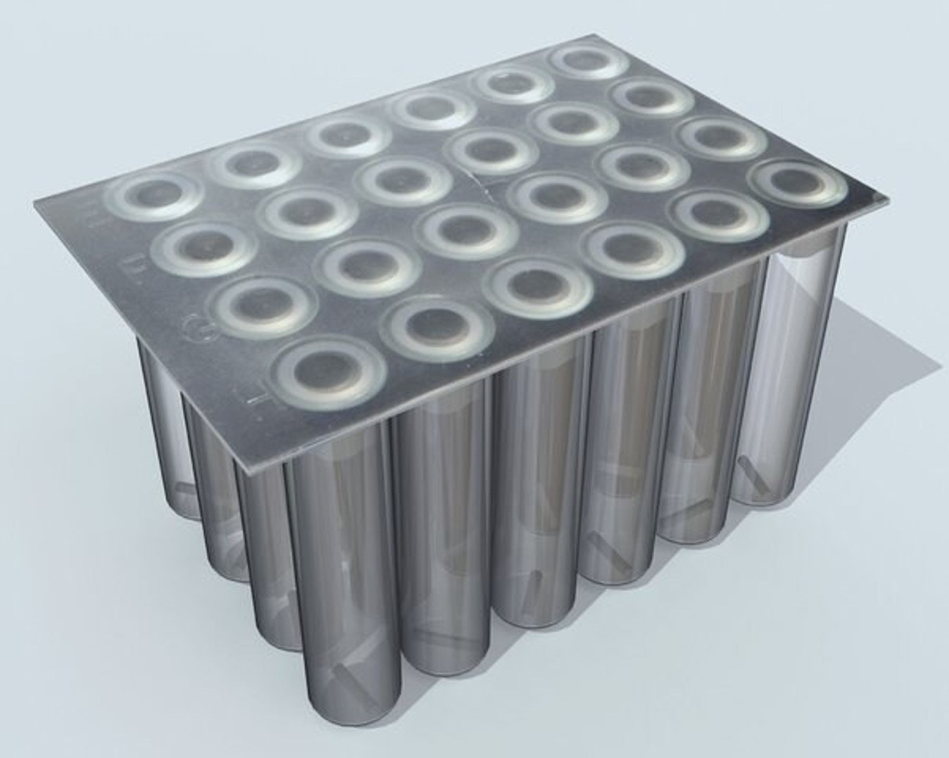 Gray-colored 4x6 well plate used for high throughput screening.