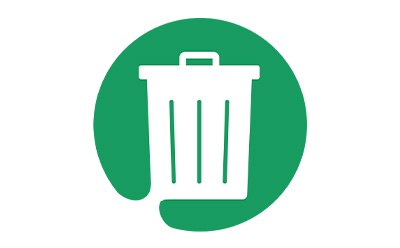 Trashcan icon representing sustainability through reduced waste