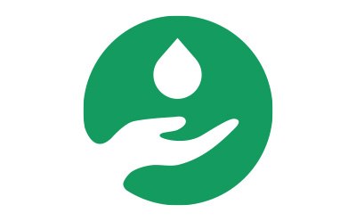 Water drop icon representing sustainability through water savings