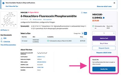 PDP initial view showing the Notify Me option with Button PDP initial view showing the Notify Me option with Button