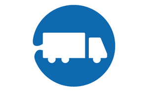 Icon of a delivery truck representing sourcing