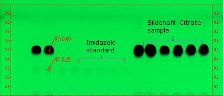 TLC Plate after development TLC Plate after development