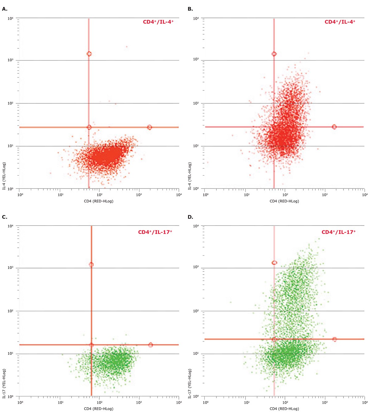Flow cytometry confirmation of the differentiation of enriched CD4+ T cells to Th2 and Th17 cells