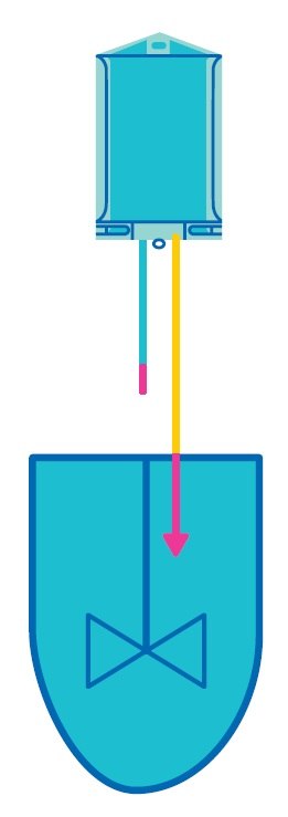HCDC cryobag inoculating a bioreactor