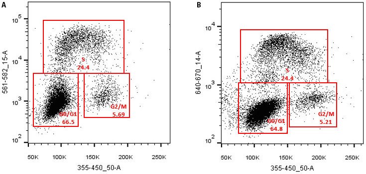 BioTracker NTP-Transporter correlates well with EdU assay using flow cytometry analysis
