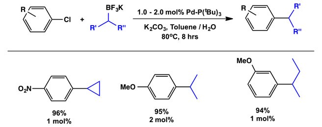 Alkyl Trifluoroboronate Salts in Suzuki-Miyaura Reactions using Pd(1-tBu-Indenyl)(P{tBu}3)(Cl)