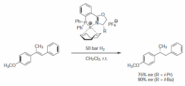 Cationic iridium-phosphinooxazoline complexes Cationic iridium-phosphinooxazoline complexes