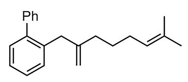 methyl-methyleneoct 2-(7-Methyl-2-methyleneoct-6-enyl)biphenyl molecule