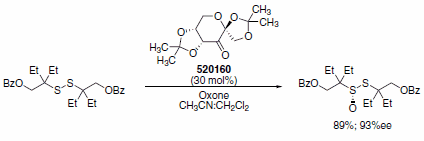 Enantioselective disulfide oxidation using Shi catalyst (<a href="/product/aldrich/520160">520160</a>). Enantioselective disulfide oxidation using Shi catalyst
