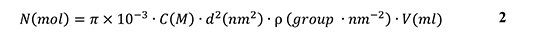 Areal density of surface COOH groups