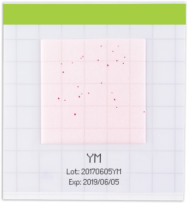 All grown colonies develop a reddish color MC-Media Pad Yeast & Mold