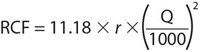 Formula for relative centrifugal force (RCF). RCF Formula