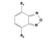 Structure of the benzoxadiazole (benzofurazan) backbone
