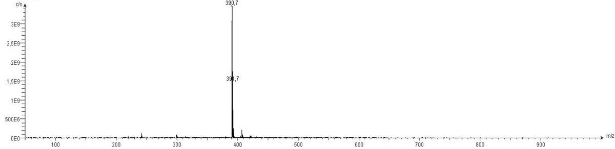 Mass spectrum (ESI+) of product [M+ACN]